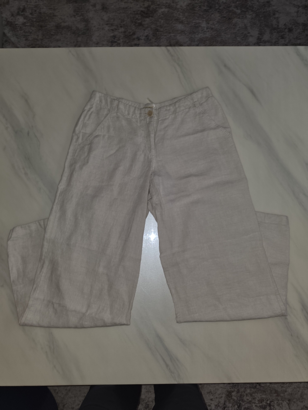 Women's Linen Blend Wide-Leg Pants in Off-White